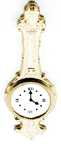 Dollhouse Miniature Banjo Clock-Gold